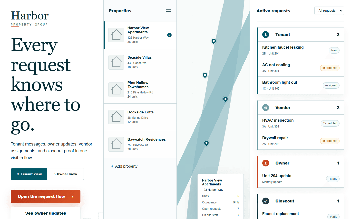 Harbor Property Group fictional website concept